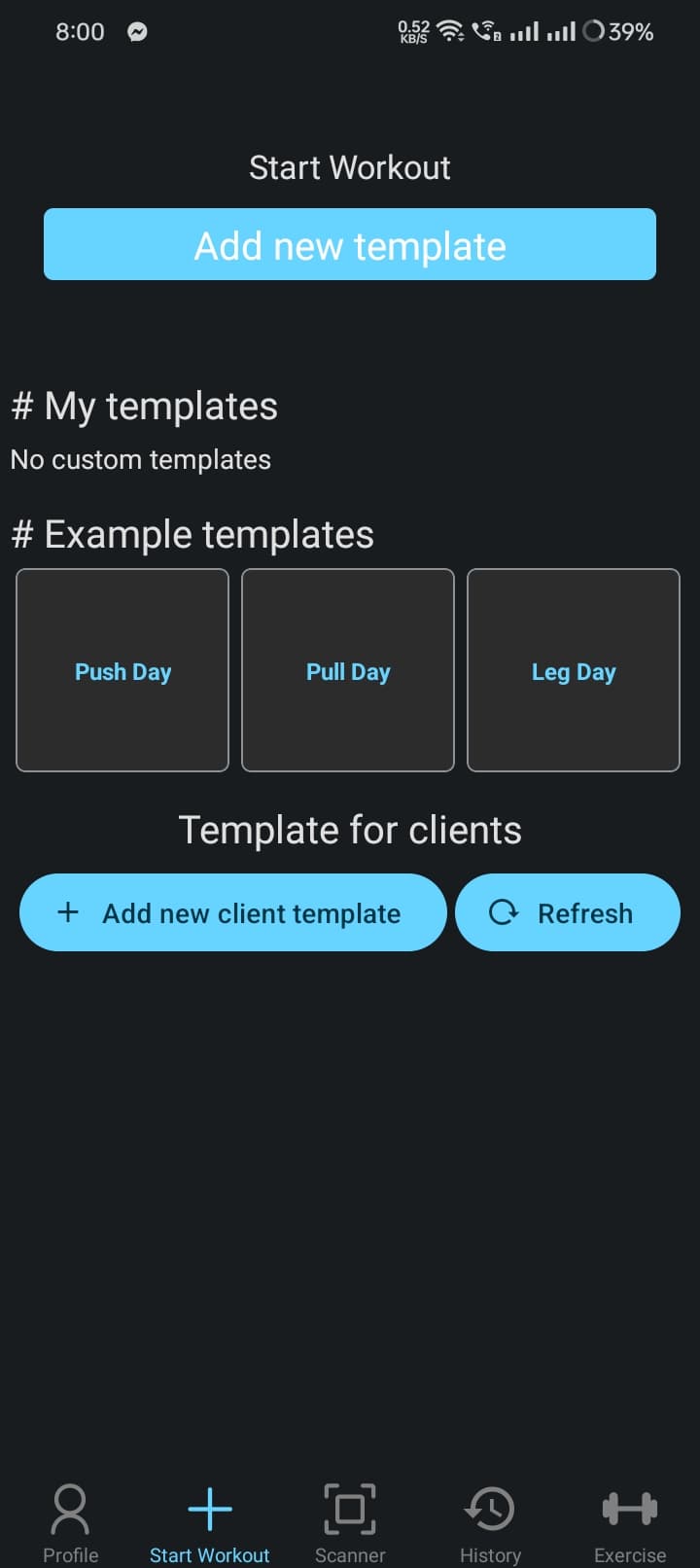 Trainer Add Workout Plan